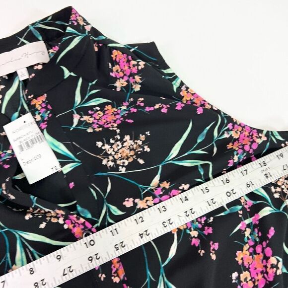 Charles Henry Dress Womens Large Multicolor Floral Sleeveless Button Front Mini - Picture 7 of 10